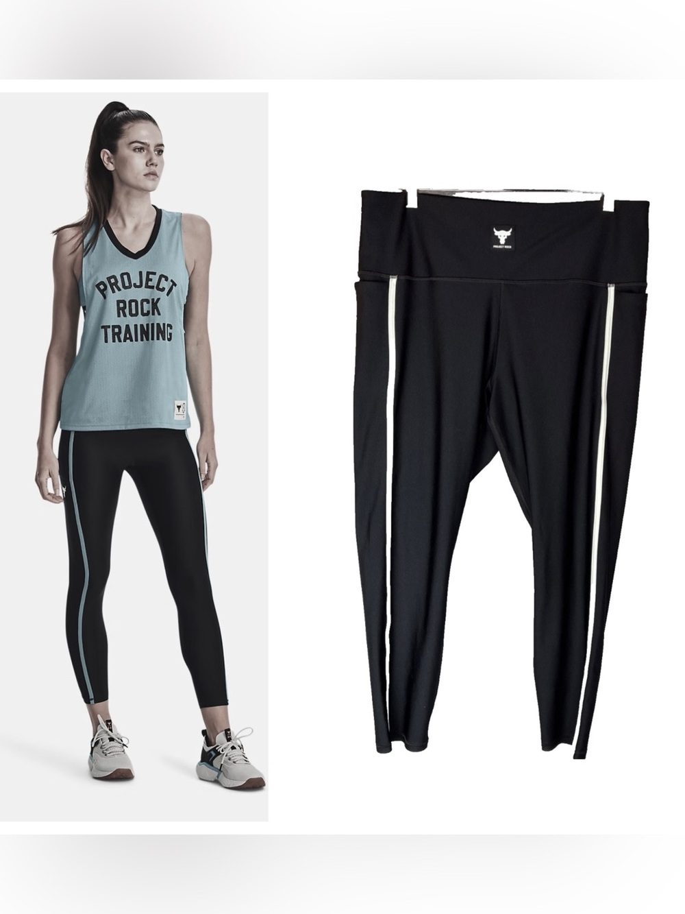 Black Rock Underarmour Compression Workout Leggings All Train Gym Gear Ankle 2X